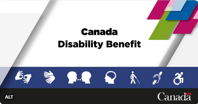 The words say Canada Disability Benefit with images of disability