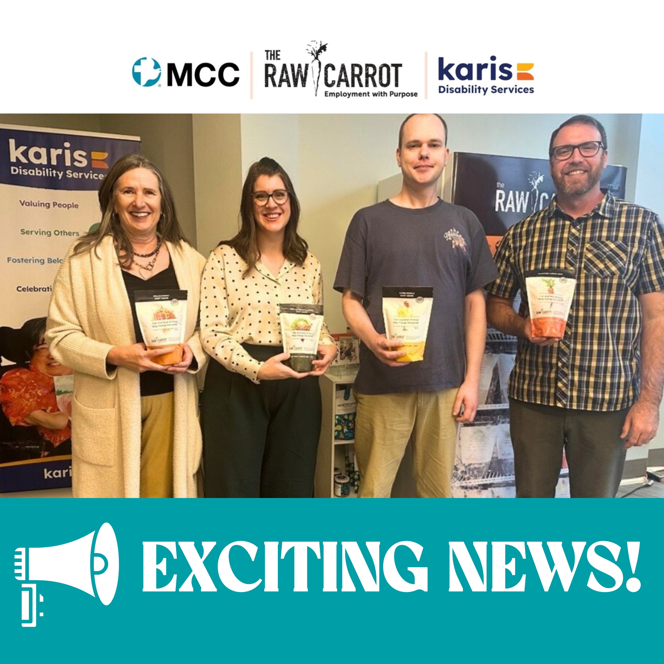 The Raw Carrot Partners with MCC and Karis Disability Services